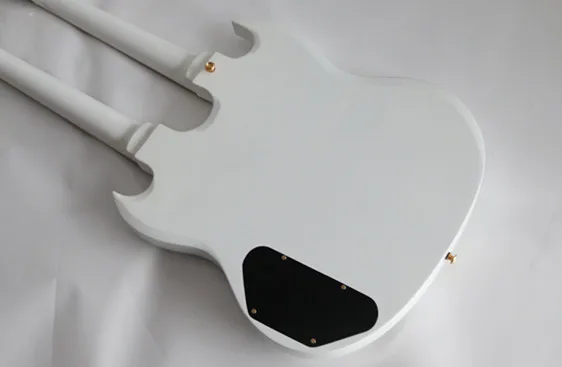 Пользовательский магазин белая электрическая гитара AOEMine с двойной шеей на