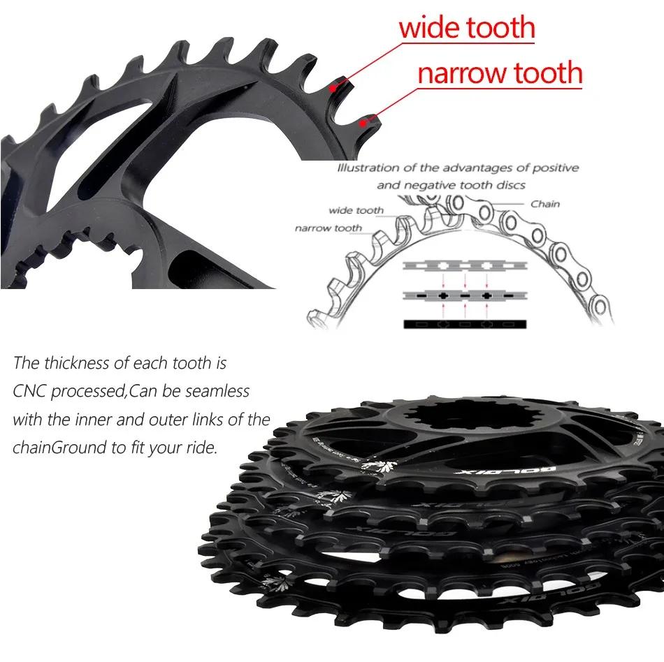 GOLDIX GXP велосипедная цепь MTB широкие узкие зубья 30-38T Корона кривошипной системы