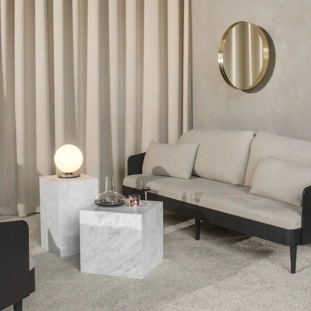 Фото xx-KUMUSI FURNITURE Тумбочка приставная Convenience Concepts Northfield Admiral, натуральный белый мрамор, комплект из 3 предметов №2