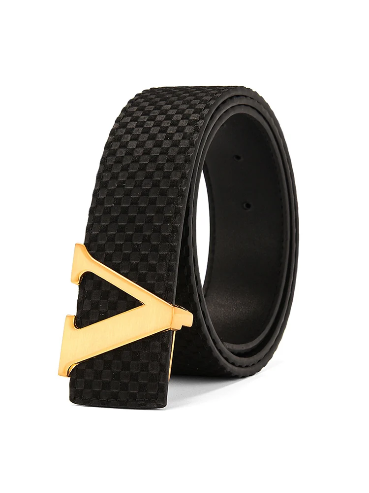 LOUIS VUITTON Ceinture Jeans Rectangular Buckle Leather Belt Black