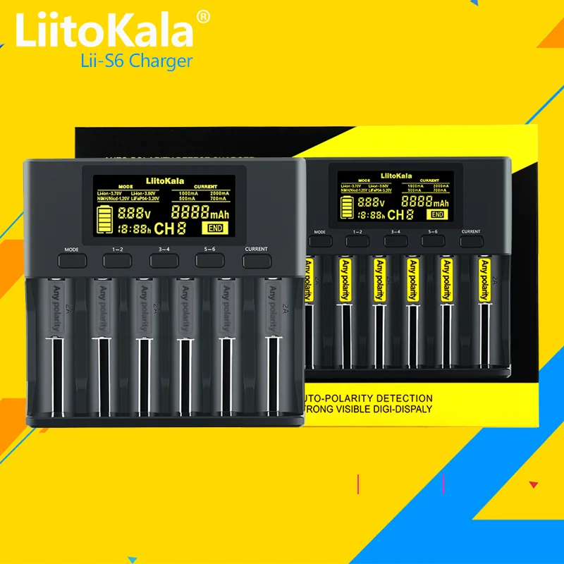 LiitoKala lii-S1 lii-S2 lii-S4 lii-S6 lii-S8 Интеллектуальное зарядное устройство с функцией Power Bank