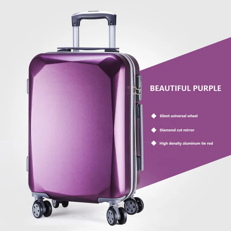 Korean Diamond Type Large Capacity Universal Wheel Trolley Case, 20 Inch Boarding Password Lock Suitcase