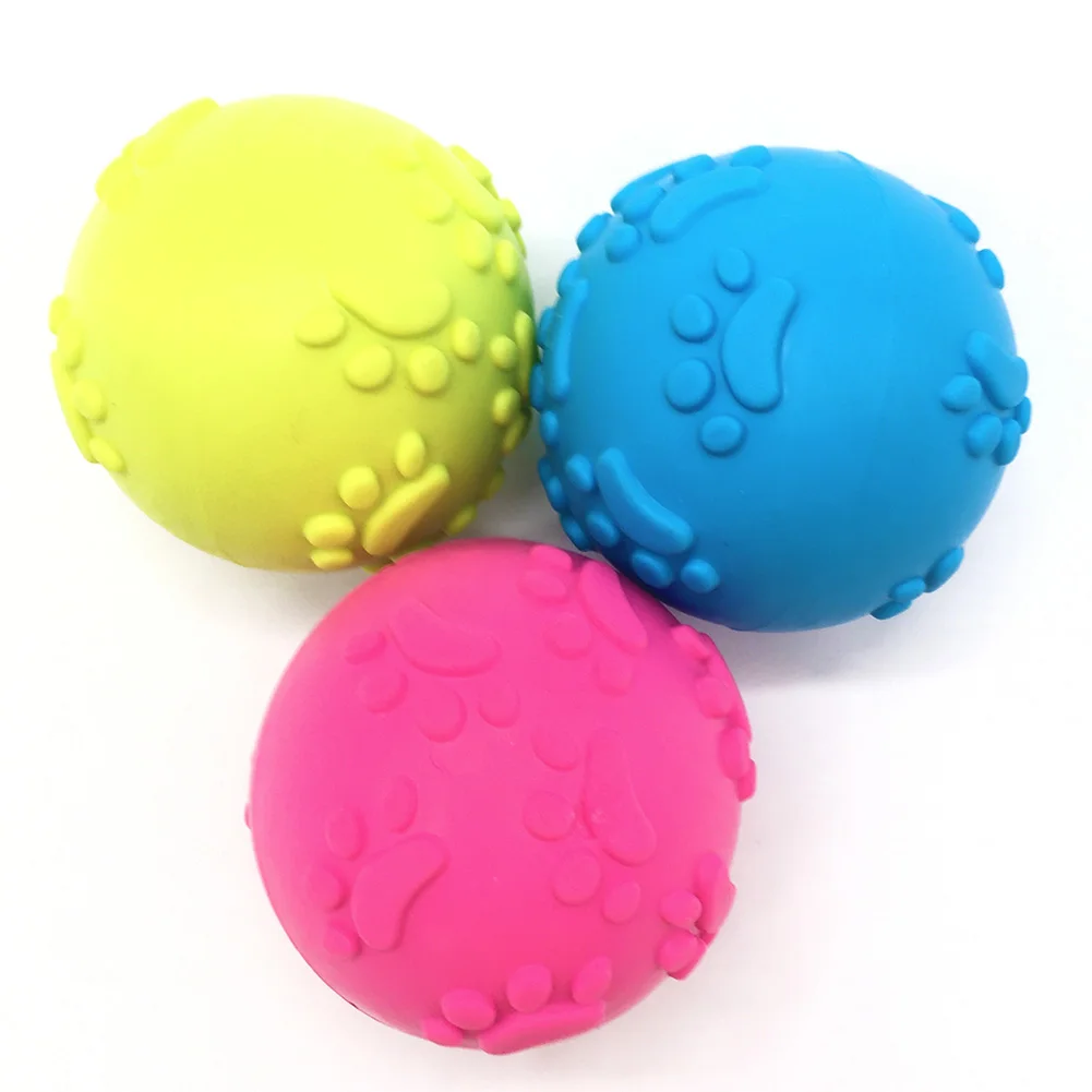 

Dog Play Balls Chew Molar Tooth Cleaning Toys Pet Squeaky Toy Puppy Rubber Training interactive Toys Bite Resistant Sounding Toy