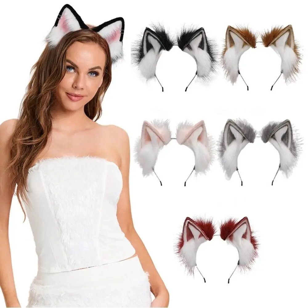 

Fancy Props Cosplay Headwear Plush Cat Ear Headband Fashion Anime Hair Hoops for Costume Party Women Girls
