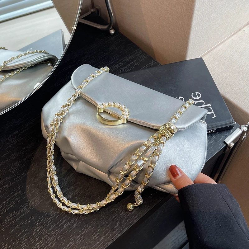 

Chain Casual Trendy Simple Style Crossbody For Women New PU Leather Luxury Designer Shoulder Bags 2023 Summer Versatile Handbags