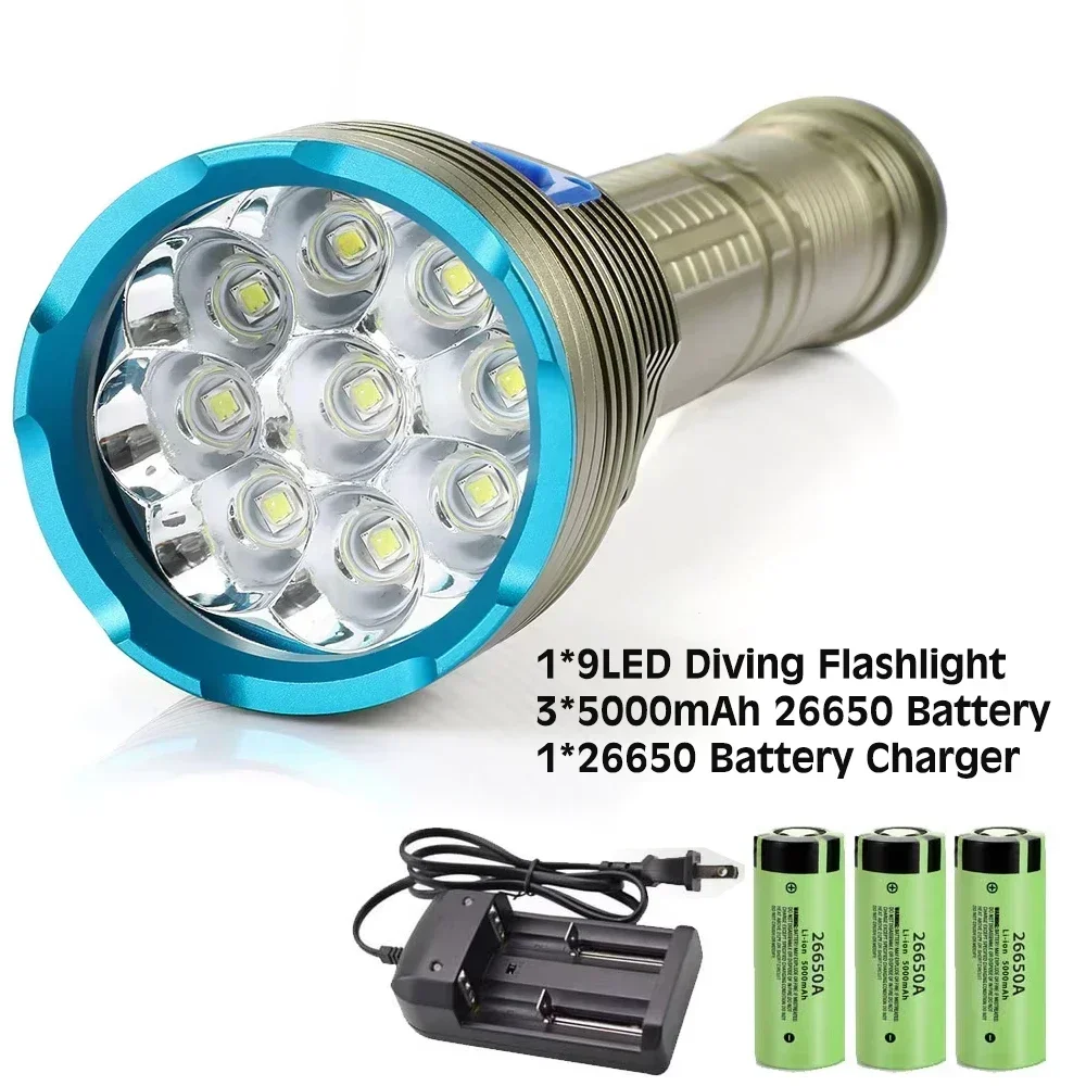 

ANTEAM Профессиональный подводный фонарь 9 LED 200м