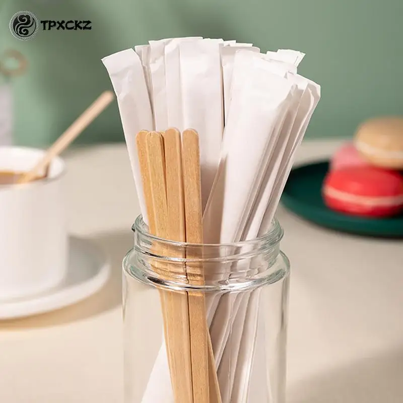 

100 шт. одноразовые Stir Sticks Плетеный абажур из натурального дерева Чай Кофе мешалки кафе поставки Dinerware наборы для ухода за кожей