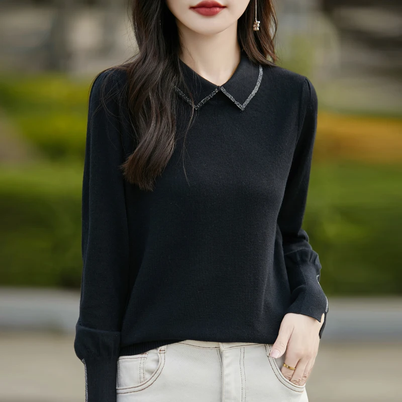 Свитер-поло с воротником-поло