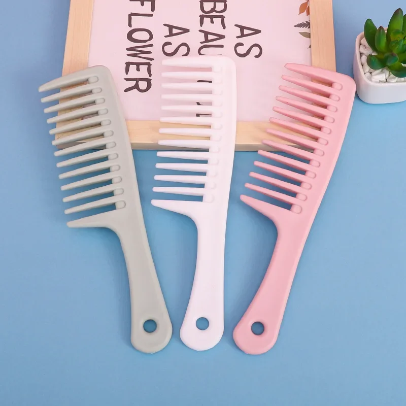 Домашняя расческа для волос с широкими зубьями сетка красная пластиковая без