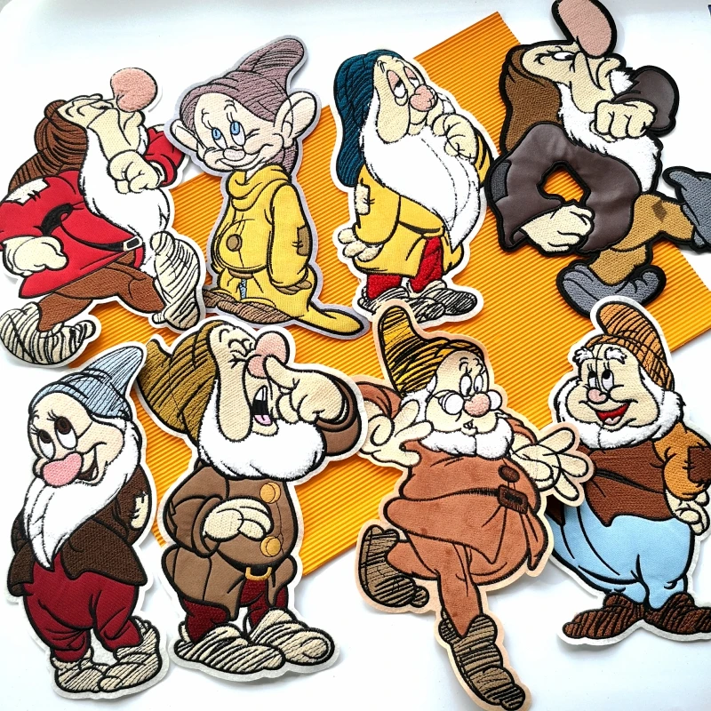 

embroidery chenille Seven Dwarfs patch character cartoon patches badges appliques for clothing PW227294