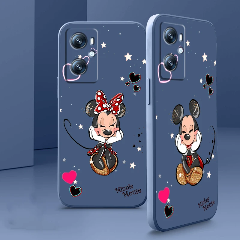 

Disney Minnie Mickey Cute Art Phone Case For OPPO Find X5 X3 F21 Lite A96 A94 A93 A77 A76 A74 A72 A57 A53S A16 A9 5G Liquid Rope