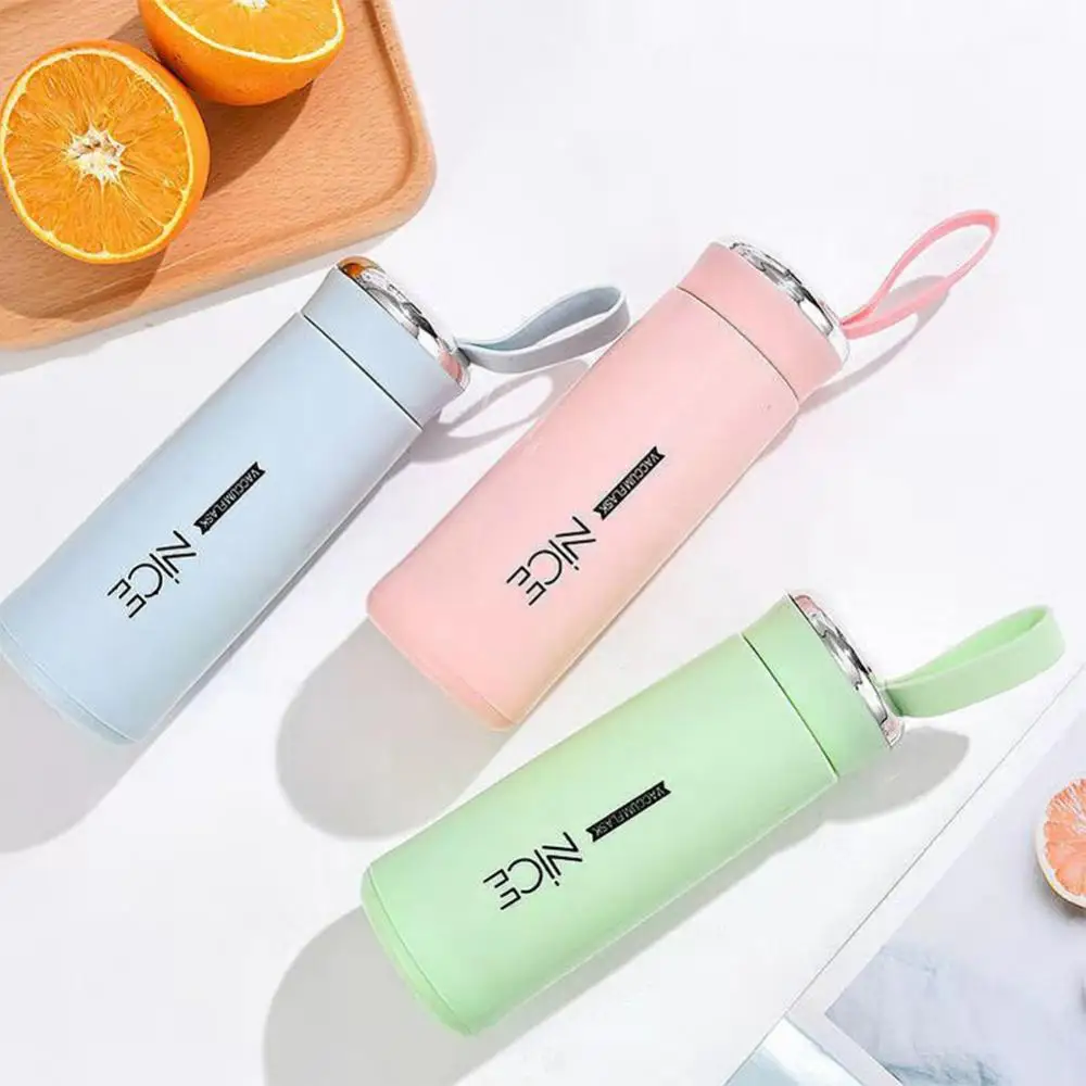

Eco-friendly Tea Juice Milk Cups Kids School Gifts Bpa Free Water Drinking Bottle Leak-proof Portable Rope Tea Coffee Mug