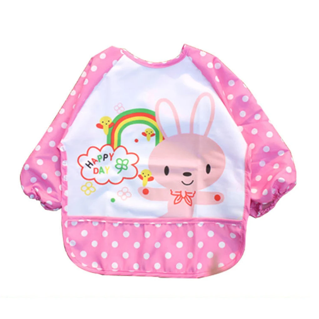 

Baby Bib Long Sleeve Waterproof Feeding Bib Burp Clothing For Lunch Cartoon Animal Mouse Bear Bibs Babador Children Bib Burp