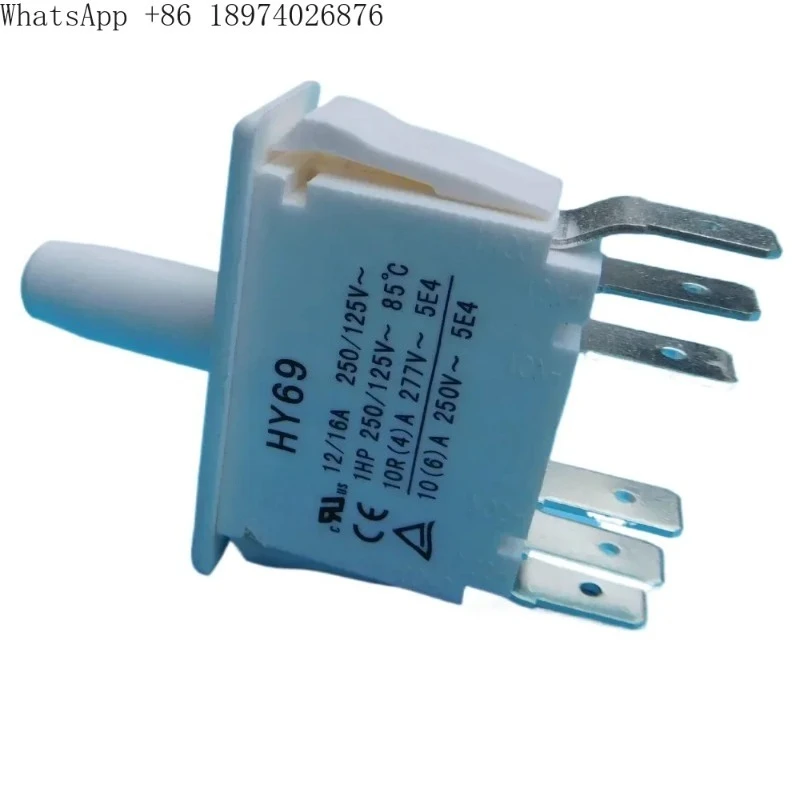 Фото 2 штуки KEDU HY69 12/16A 250/125V 1HP 6-контактная кнопка аварийной остановки, электрический промышленный кнопочный выключатель №3