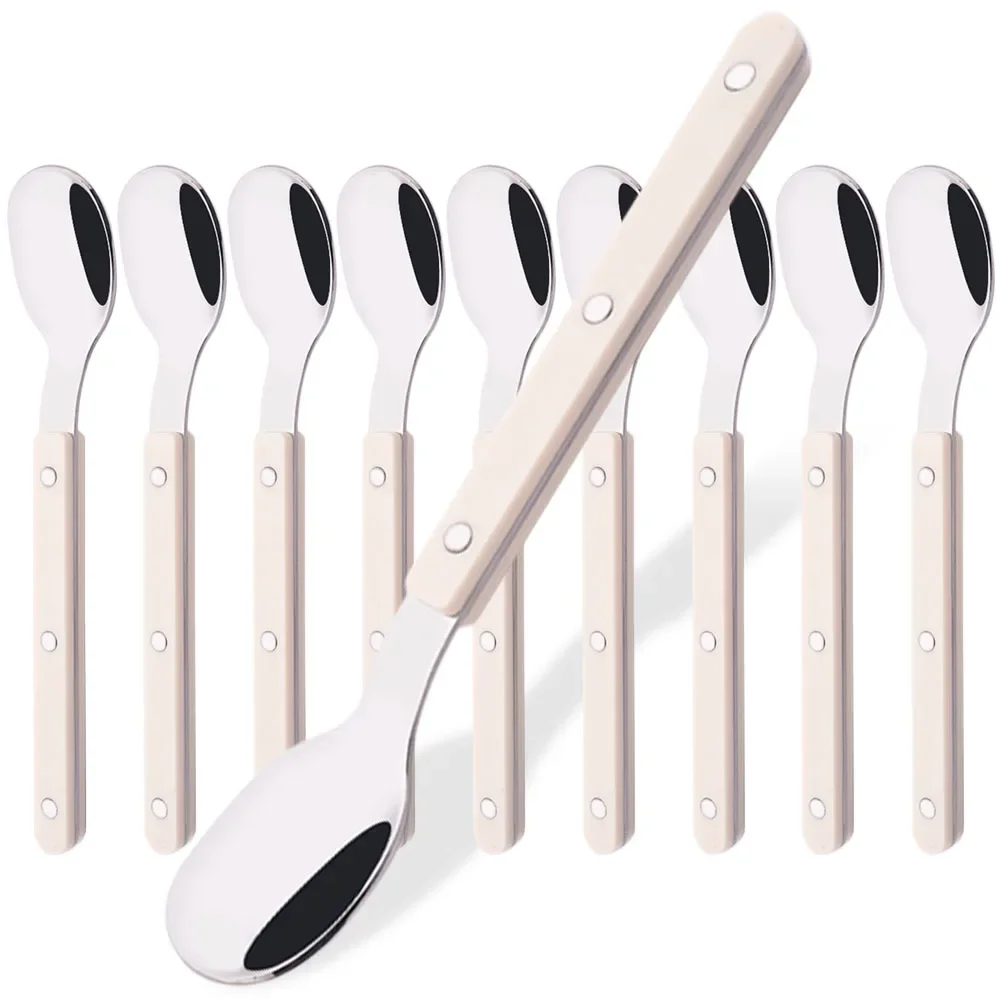 Набор Из 10 Чайных Ложек Нержавеющей Стали Для Десертного Мороженого Кофе