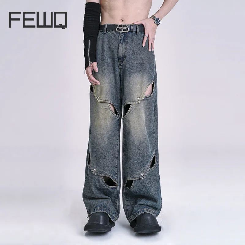 

Джинсы FEWQ мужские винтажные с металлическими пуговицами, 2023, 24B2895