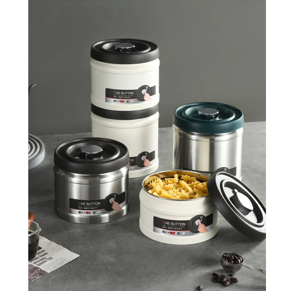 Вакуумная герметичная банка для кофейных зерен вакуумная из нержавеющей стали 304