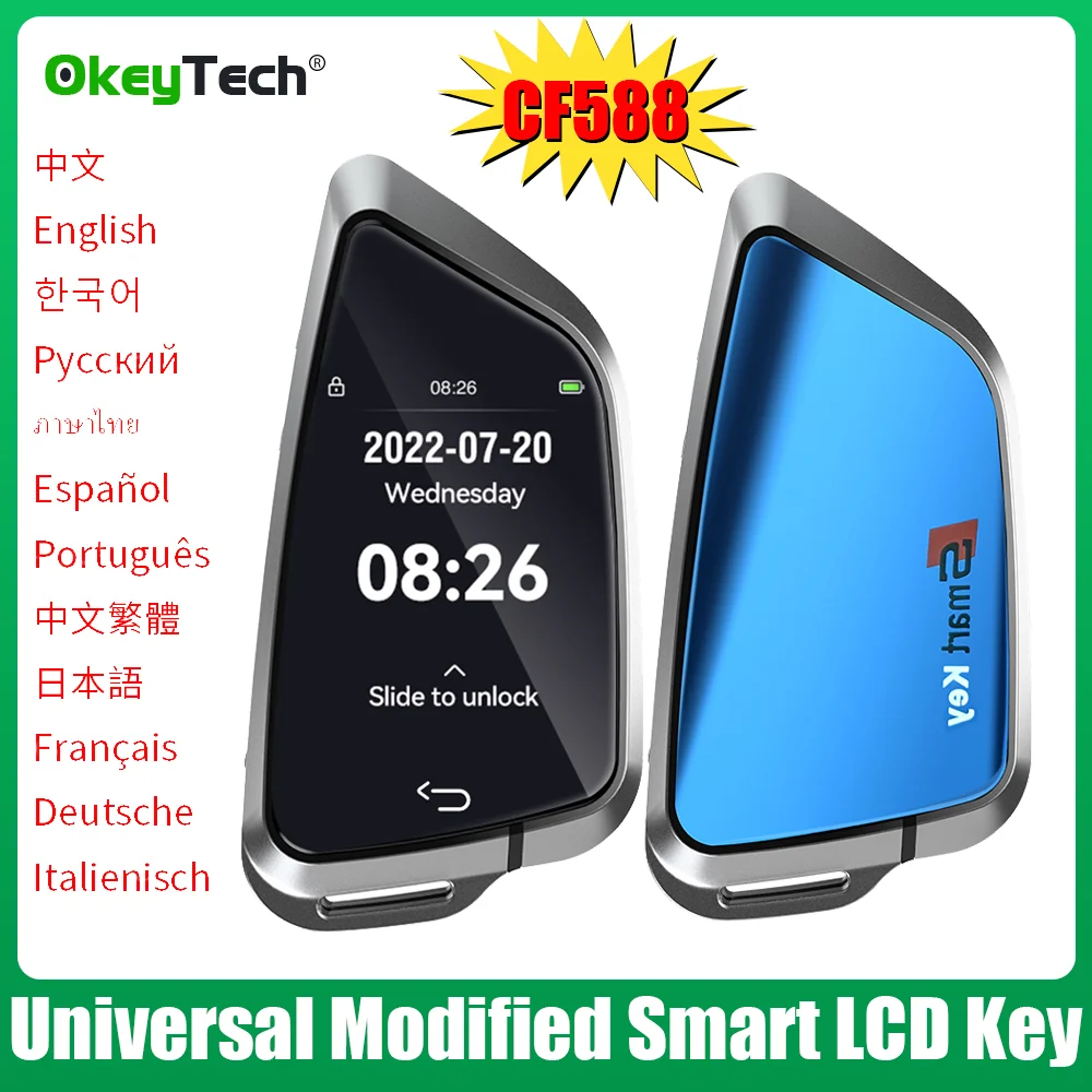 

CF588 Universal Modified Smart LCD Key For Audi For Ford For Toyota For BMW Comfortable Keyless Entry Auto Lock Korean/English