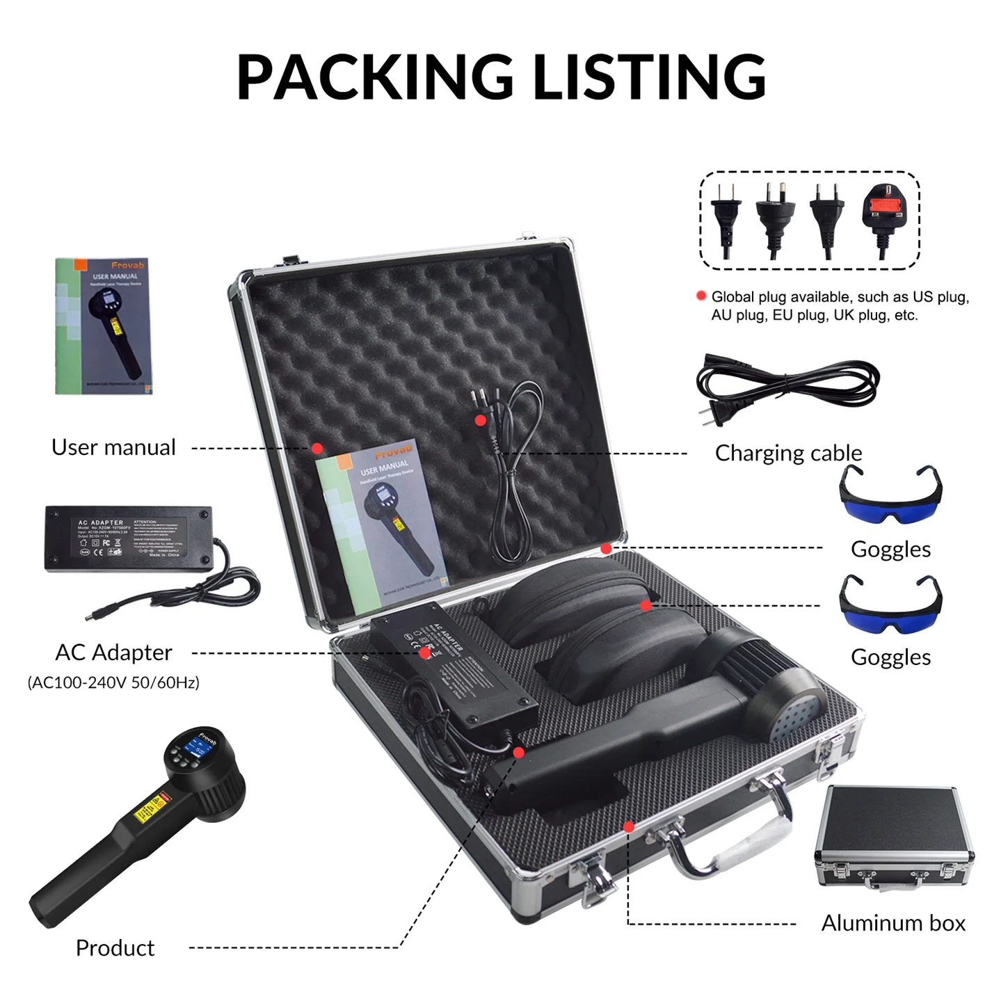 Frovab 8 Вт 808 нм * 25 Диодная холодная лазерная терапия для подошвенного фасциита