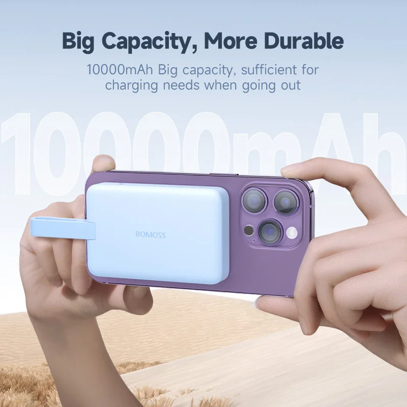 Пауэрбанк ROMOSS Magsafe 20 Вт 10000 мАч со встроенным кабелем