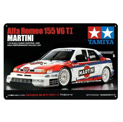 

Металлическая вывеска Tamiya Alfa Romeo 155 V6 Ti Boxart из алюминия