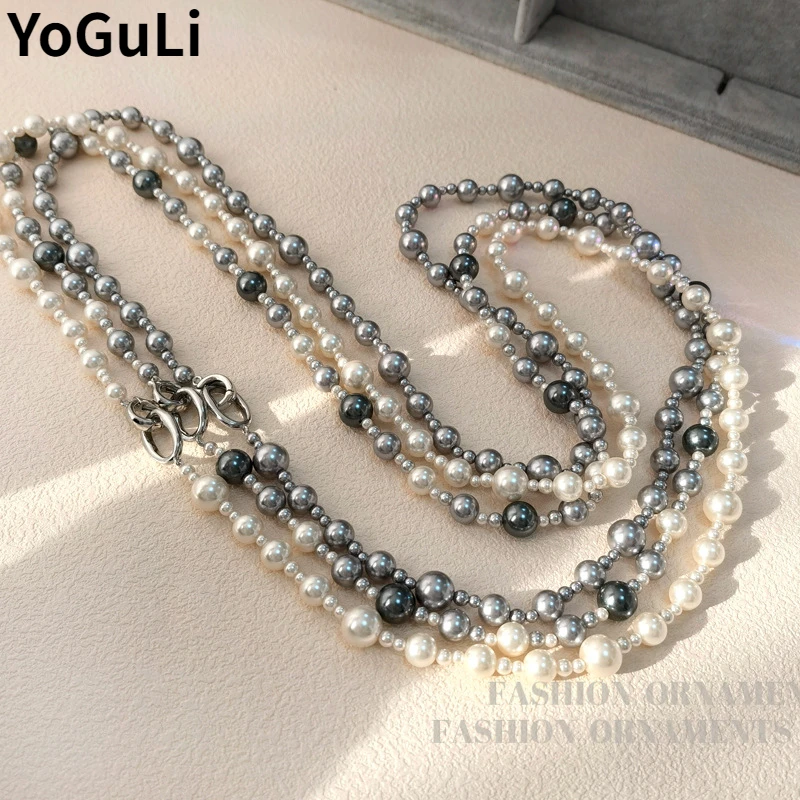 Женское Ожерелье из стекла с искусственным жемчугом модное ювелирное изделие