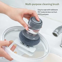 12pcs kitchen multi function press plus dishwashing detergent brush pot decontamination household stove brush