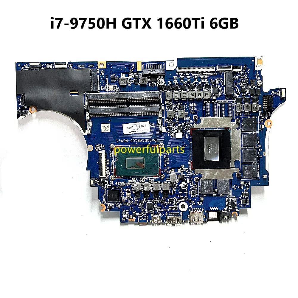 

L52265-601 материнская плата для ноутбука Hp Omen TPN-Q221 15T-DC 15-DC, системная плата i7-9750H GTX1660Ti 6 ГБ DAG3DCMBCC0, б/у, работает хорошо
