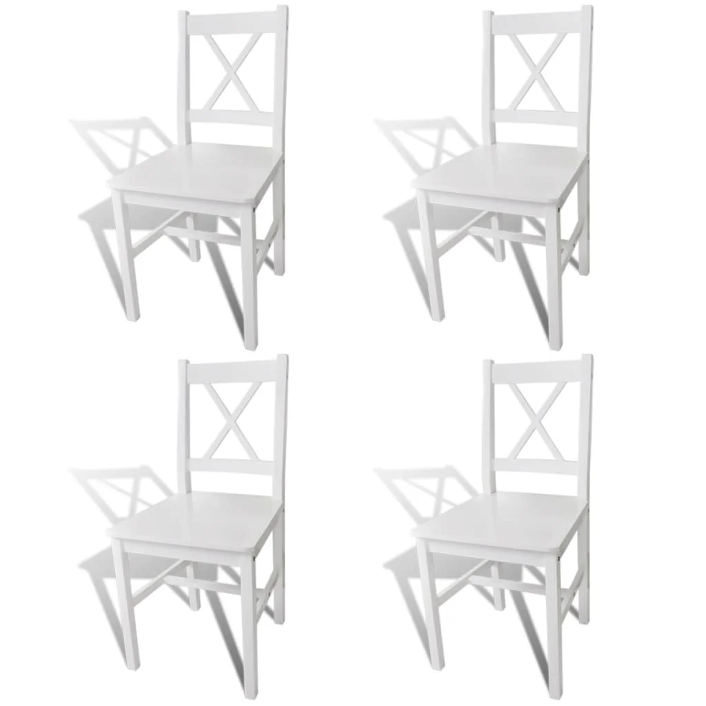 

Kitchen White Dining Chairs Set of 4 for Dining Room Home Decor Pinewood