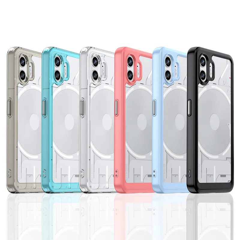 

For Nothing Phone 2 Case Nothing Phone (2) Cover Colorful Soft Edge Silicone Transparent Shockproof Bumper For Nothing Phone 2