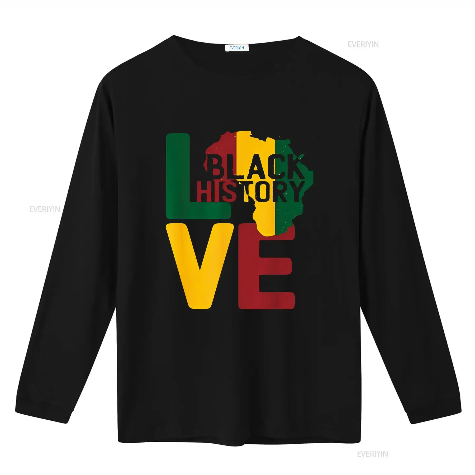 Фото Футболка с надписью Love Black History Month African Sign Pan Flag, винтажная, удобная, модная, мягкая, повседневная, слегка растянутая №3