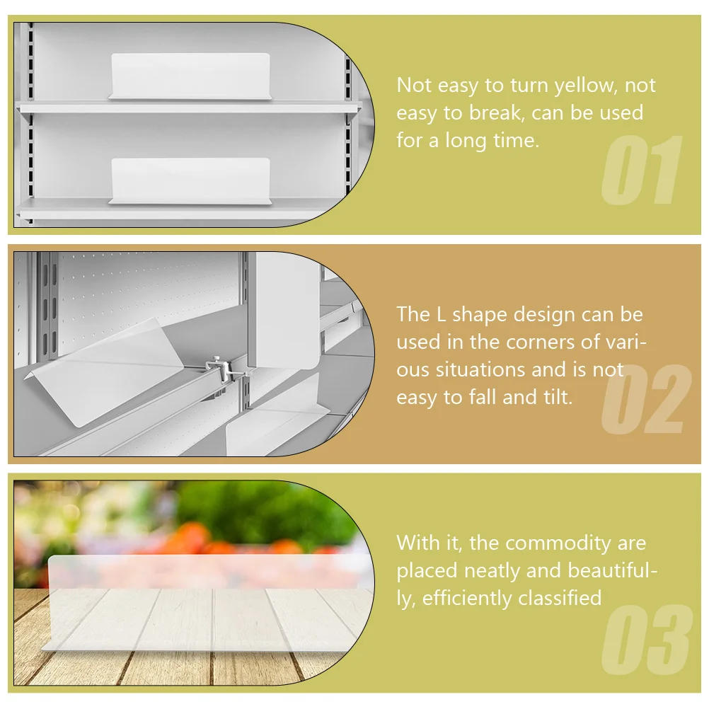 20 шт. перегородка для полки белая книжная полка прозрачная подставка витрины