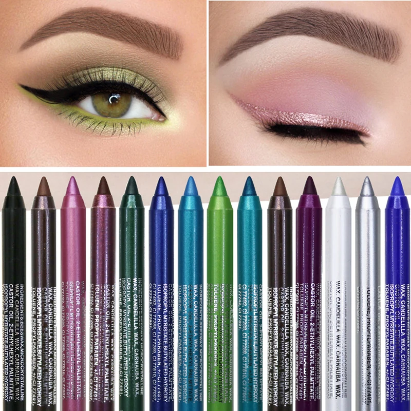 14Color Cat Eye Makeup Waterproof Neon Colorful Liquid Eyeliner Colors Pen Female Makeup Comestics Long-lasting Eye Liner Pencil
