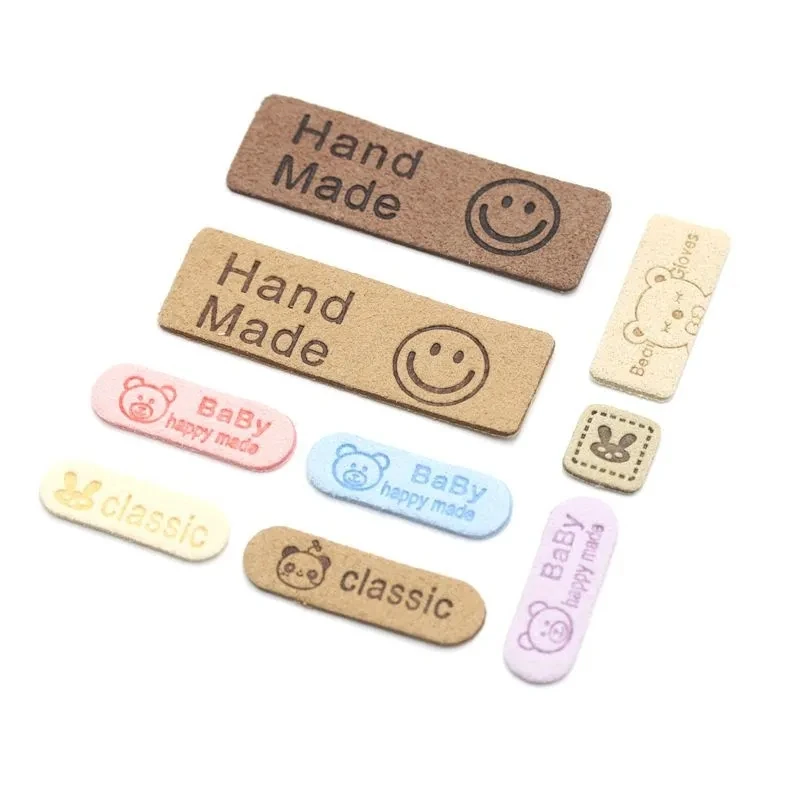 

20Pcs/Lot smile velvet Laber Handmade DIY Cotton Weaving Embroidery Patch Clothing Cloth Paste Decoration Sewing Accessories