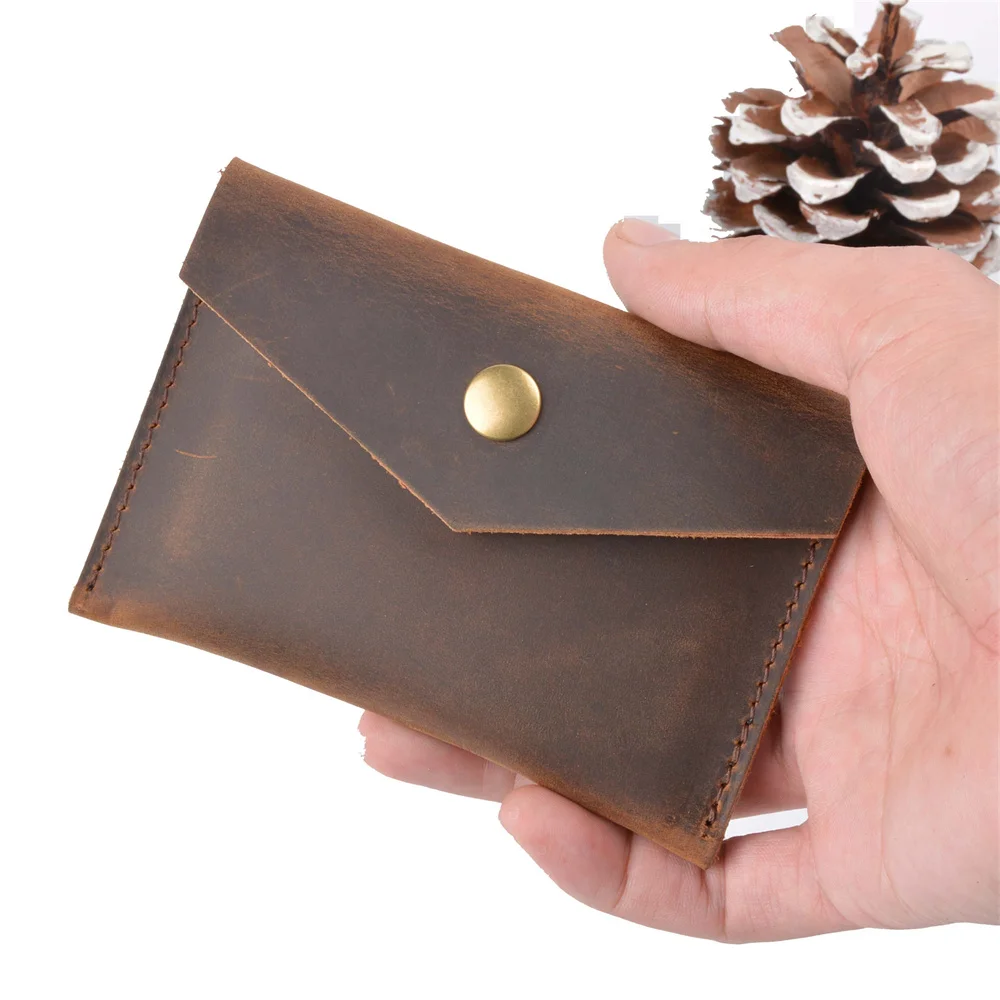 Винтажный держатель для кредитных карт из кожи Крейзи Хорс визитница в стиле