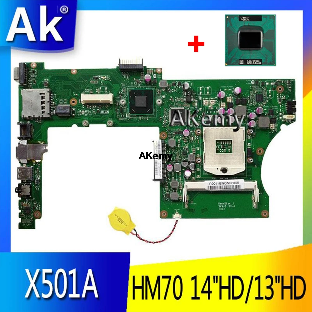 

AK X401A Laptop motherboard for ASUS F401A X401A X301A Test original mainboard HM70 14"HD/13"HD Mainboard send CPU