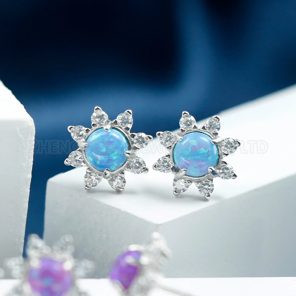 Новинка 2024 серьги-гвоздики в виде цветка с 8 лепестками серебро 925 пробы украшения