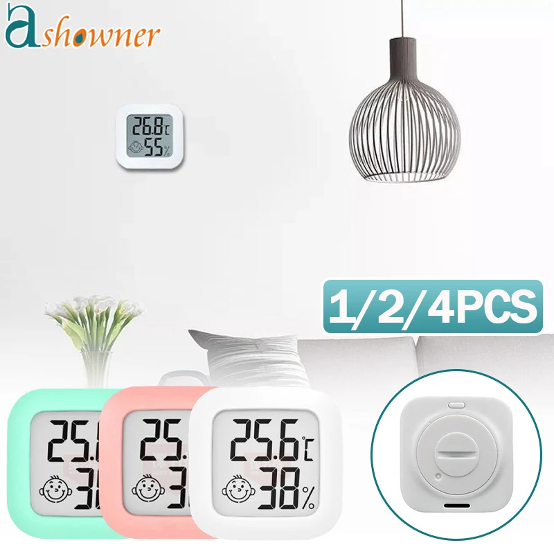 

1/2/4Pcs Mini Indoor Digital Thermometer Hygrometer Set Room Humidity Gauge Meter LCD Display Temperature Humidity Sensor