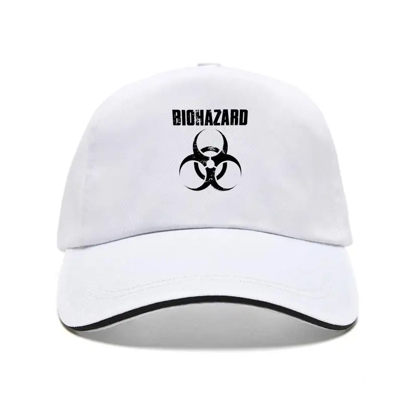 

Biohazard Men'S Classic Logo (White) Baseball Cap White Bill Hats Hat Baseball Caps