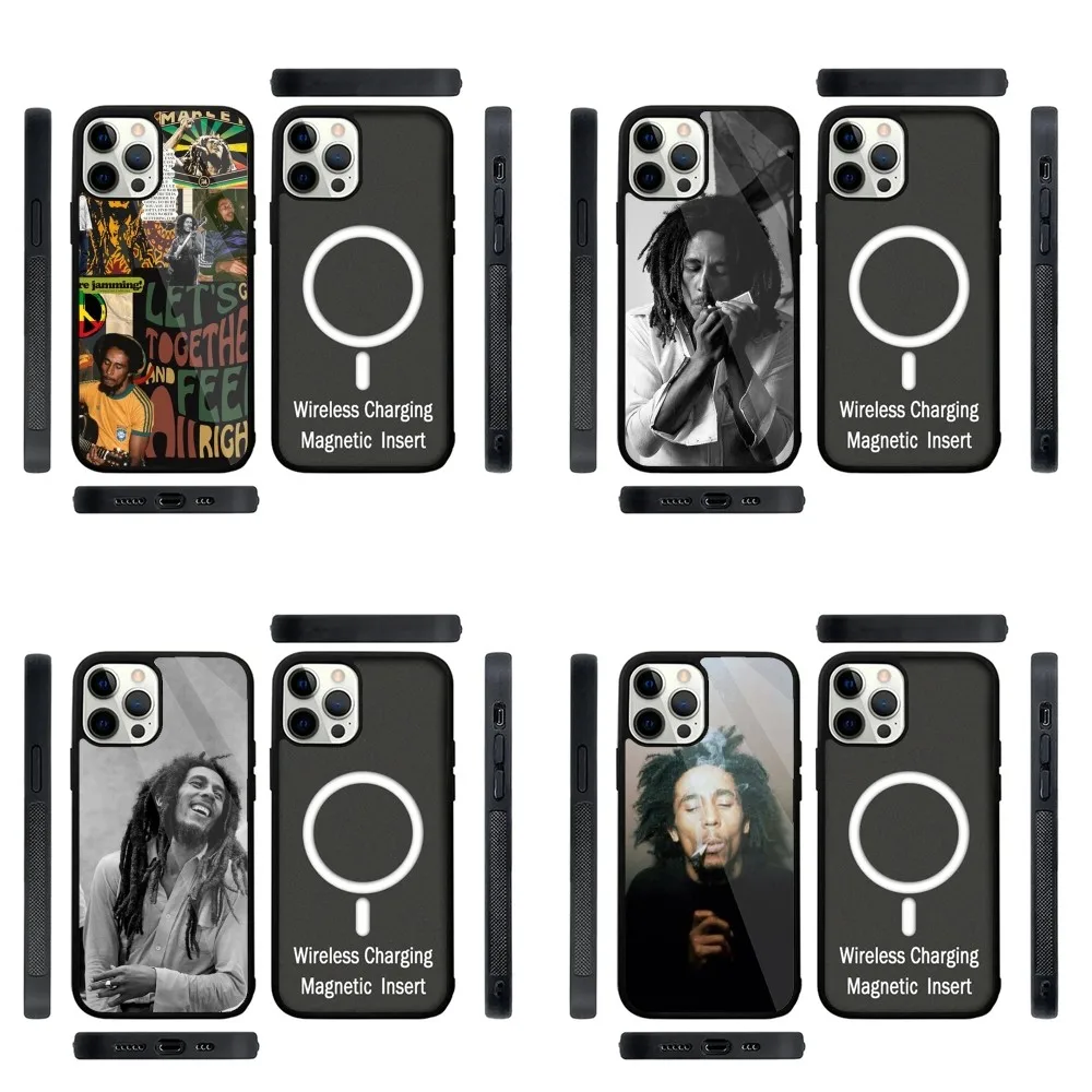 Чехол для телефона Singer Bob Marley с сильным магнитом IPhone 15 14 13 Pro Max Plus 11 12 мини