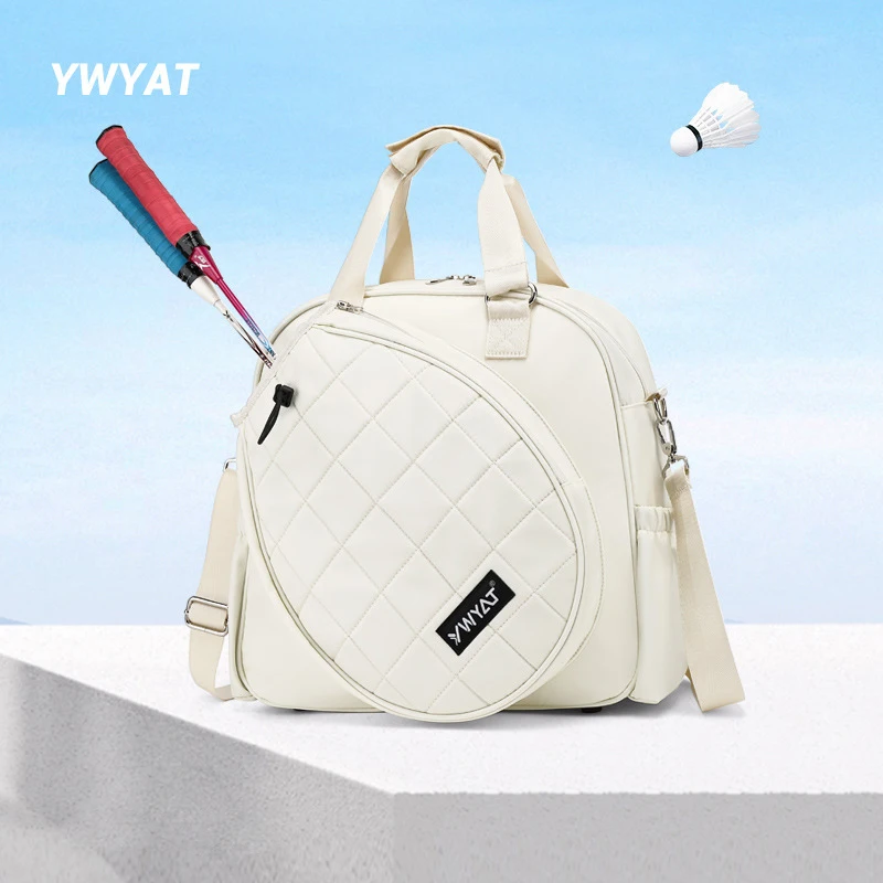 Racquets Bag for Tennis Badminton YWYAT Women Large Capacity Fashion White Handbag Shoulder Bag