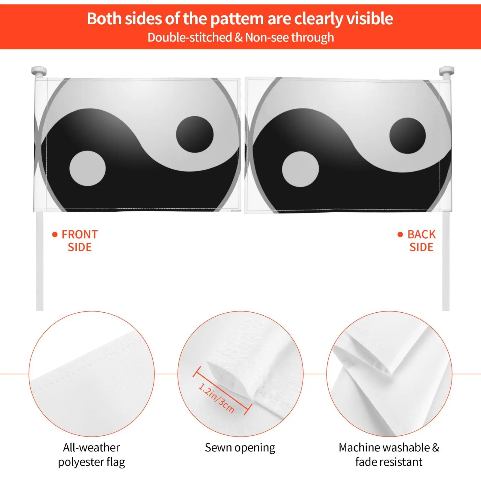 Yin Yang Outdoor Decor Flag Car Ying Yan Price Balance Harmony Harmonious 19 Special