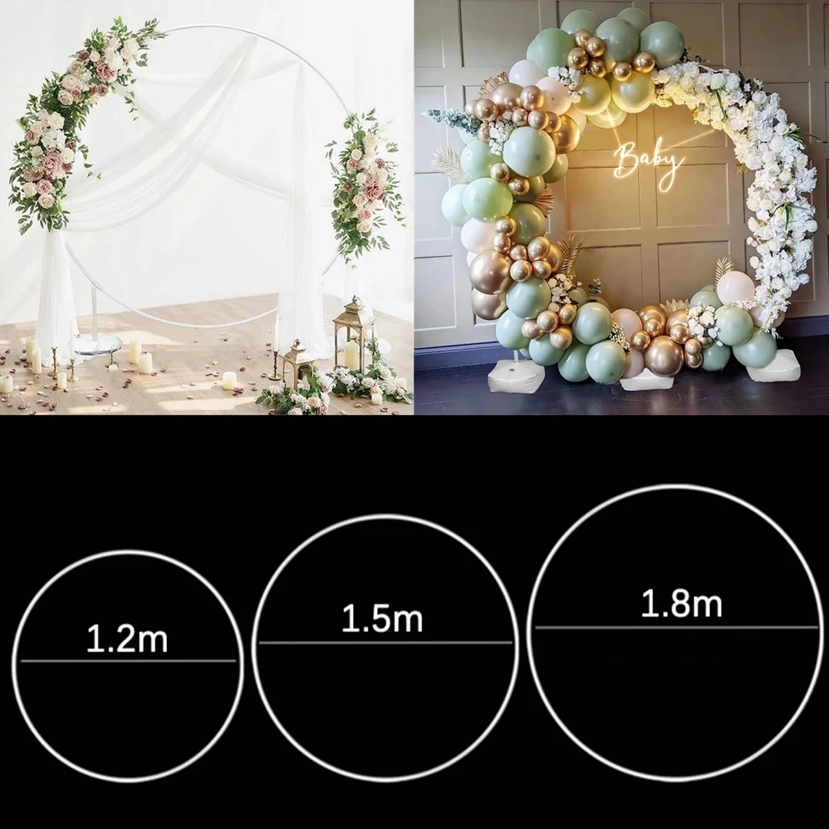 Round Balloon Arch Stand Wedding Bow of Balloon Circle Arch Holder  Birthday Party Decoration Baby Shower Supplie Backdrop