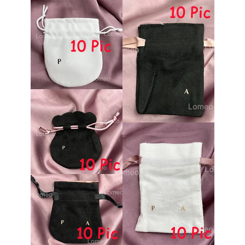 

Original personality ring earrings beaded charm protection gift bag fashion jewelry exquisite cashmere bag 10 pieces
