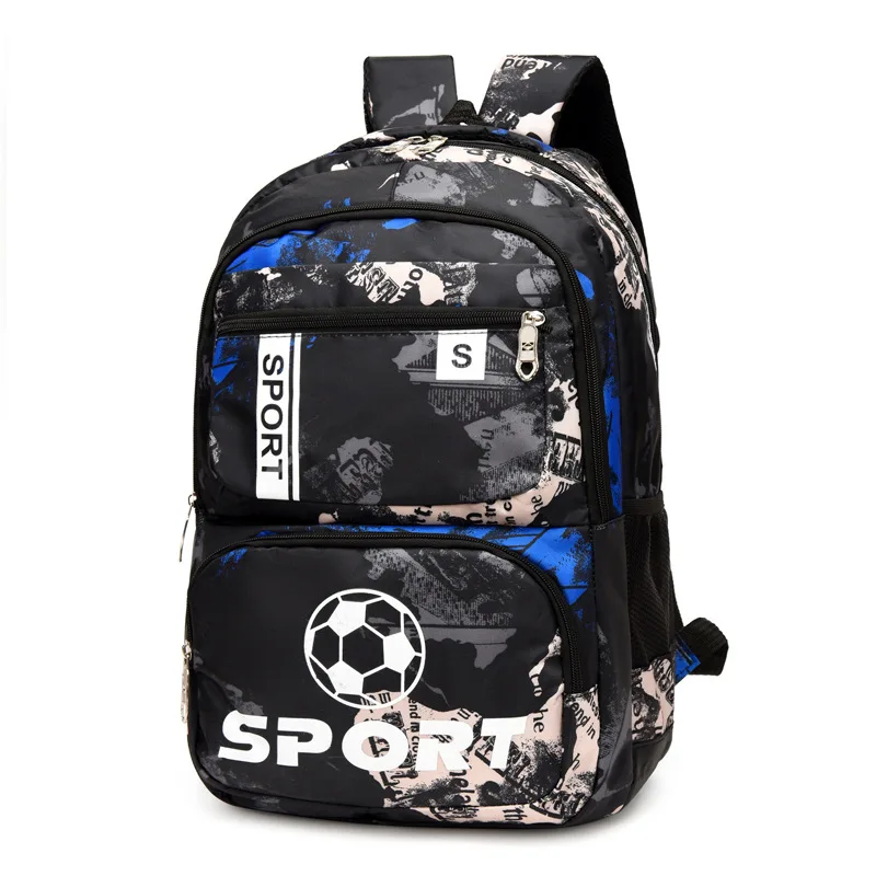 2023 football printed men's laptop backpack Large capacity schoolbag for primary school students High quality nylon school bag