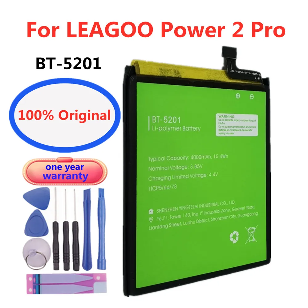 

100% Original High Quality BT5201 4000mAh Battery For LEAGOO Power 2 Pro Power2 Pro BT-5201 Mobile Phone Replacement Batteries