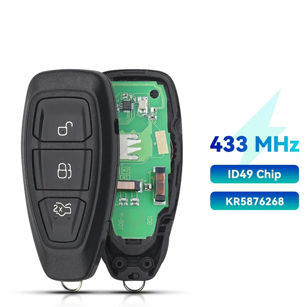 

KEYYOU дистанционный умный Автомобильный ключ для Ford Focus Kuga Fiesta 2016 2017 2018 2019 Up KR5876268/KR55WK48801 433 МГц ID49/ID83(4d63) чип