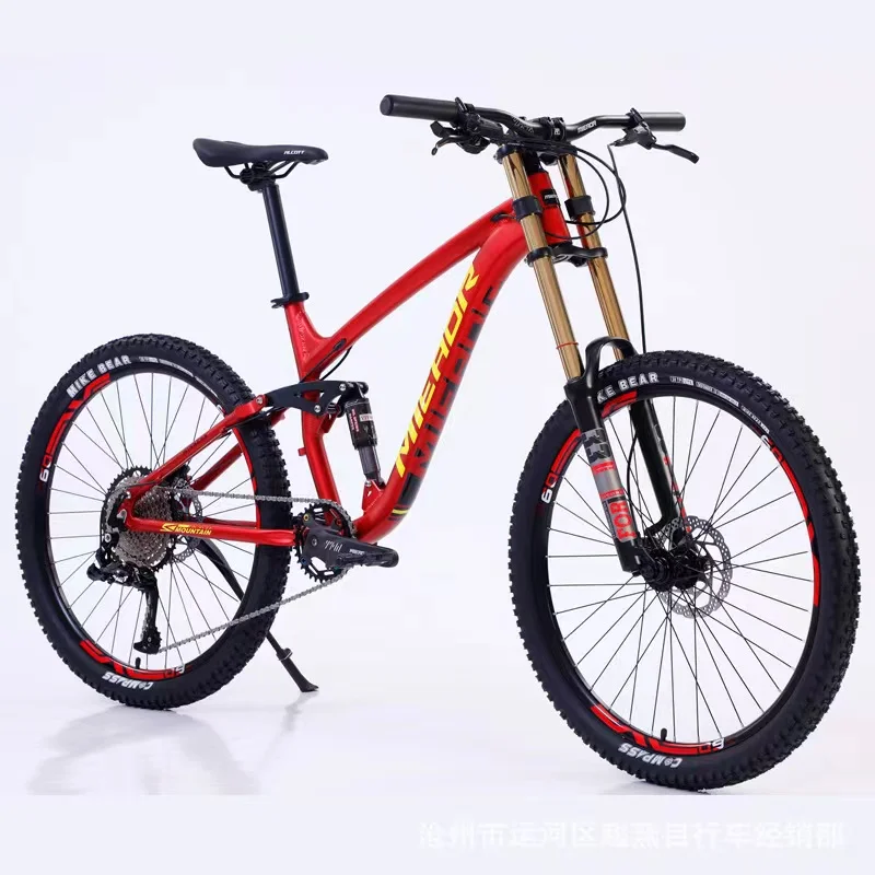 The manufacturer directly sells 26/27.5 inch downhill mountain bike aluminum alloy soft tail oil brake damping mountain bike