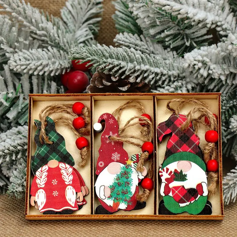 Christmas Wooden Pendants Merry Christmas Tree Decorations 2023 Christmas Ornaments Xmas Navidad Gifts Happy New Year 2024