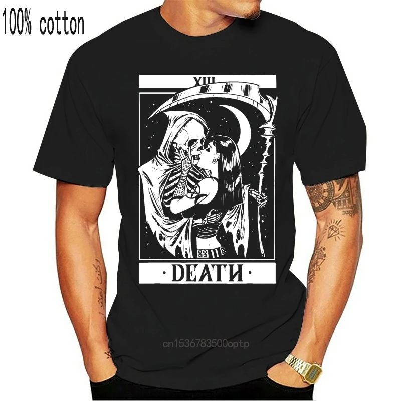 

Черная футболка унисекс The Reaper Blackcraft Death Tarot 13 Card, Веселая футболка в стиле Харадзюку